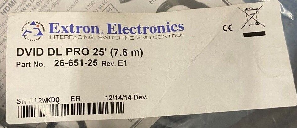 Extron Electronics 26-651-25 | Dual Link DVI-D Cables | DVID DL Pro/25