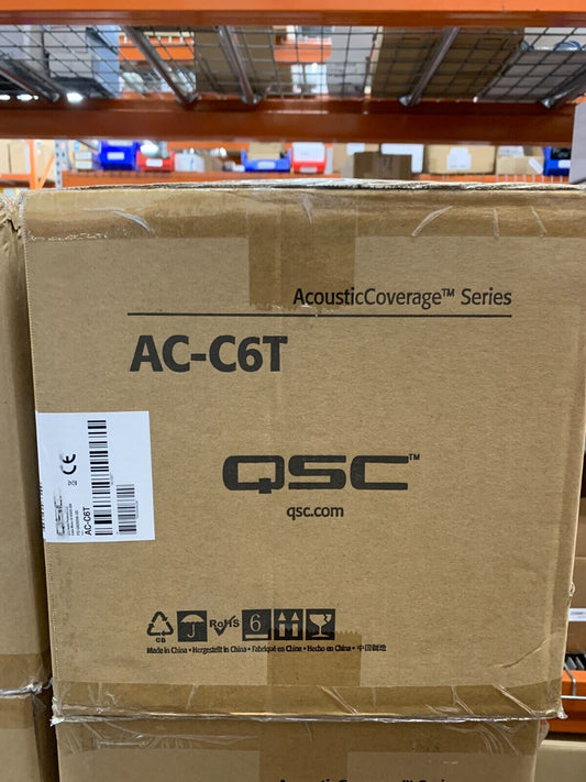 QSC AC-C6T AcousticCoverage Series 6" 2-Way 30W Ceiling Loudspeaker Pair, White
