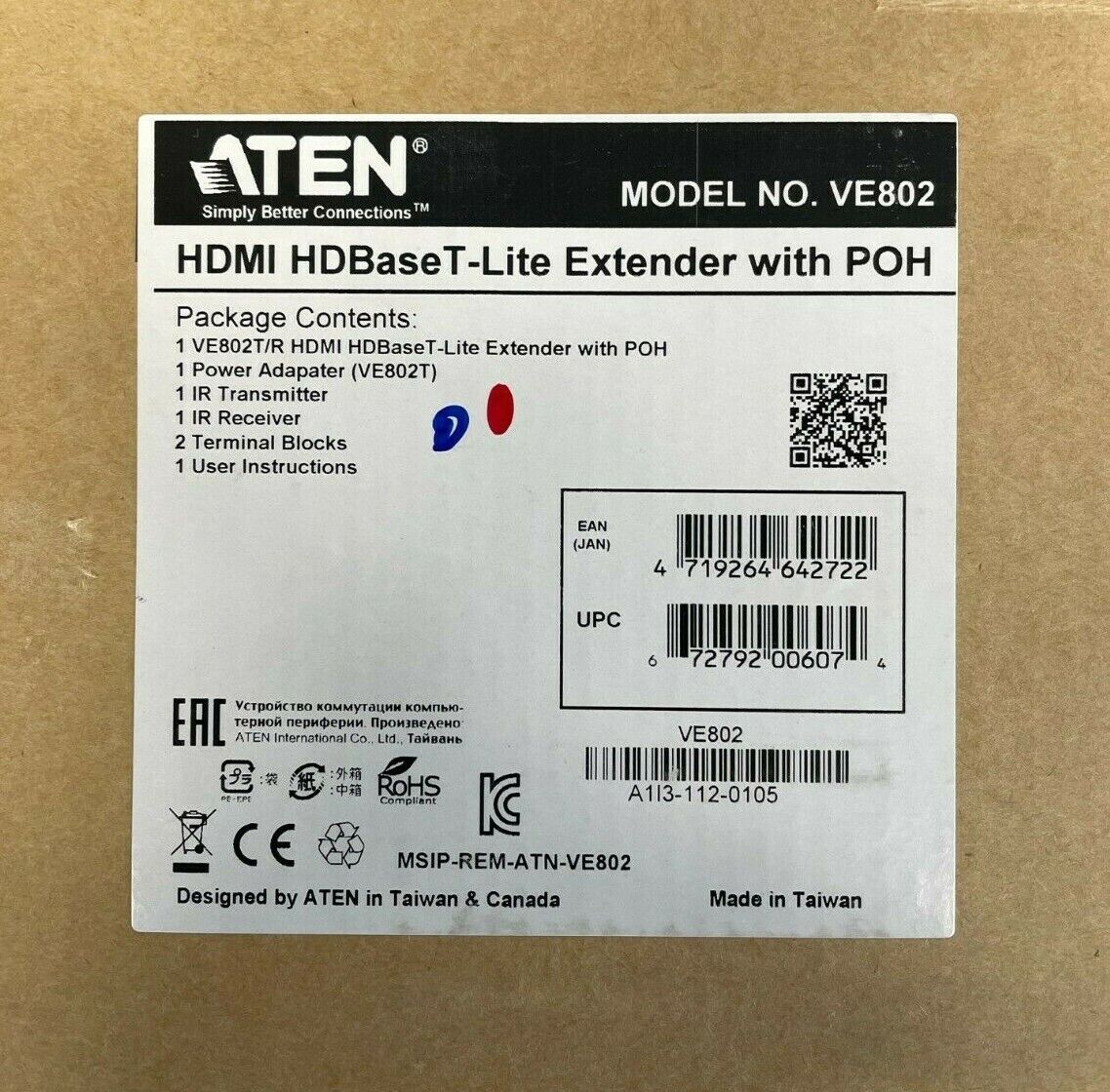 Aten HDMI HDBaseT-Lite Extender with POH (4k@100m) VE812