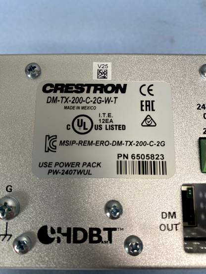 Crestron DM-TX-200-2G-W-T Wall Plate DigitalMedia CAT Transmitter 200 6505823