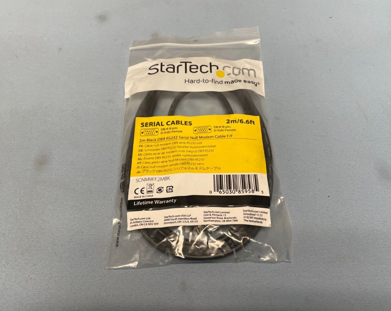 StarTech 3FT Null Modem DB9 Serial Cable Female to Female RS-232 Data