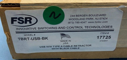 FSR TBRT-USB-BK - USB Type A-A Cable Retractor (Black)