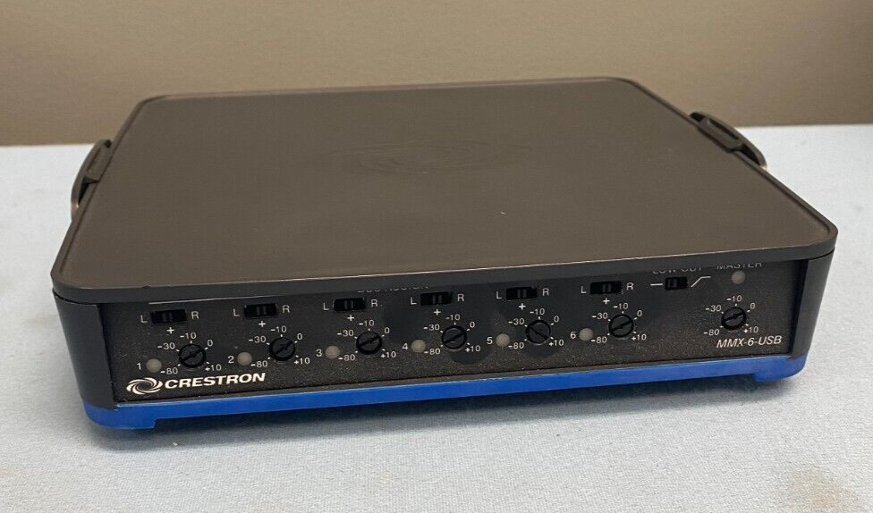 Crestron MMX-6-USB 6-Channel USB Microphone Mixer/Preamp - Power & Cable 6507454
