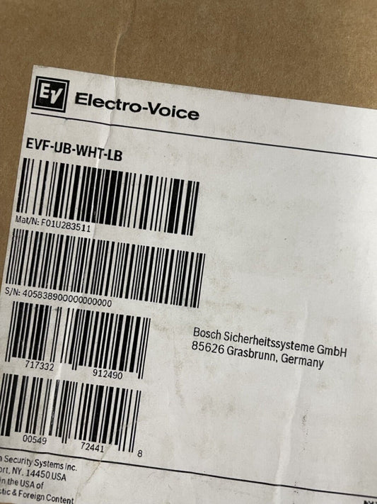 EV Electro-Voice EVF-UB White U-Bracket for EVF Series Audio Loudspeakers - PAIR