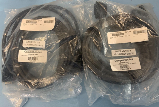 Comprehensive Standard Series HD15 25ft VGA Cable | HD15P-P-25ST  Lot of 2