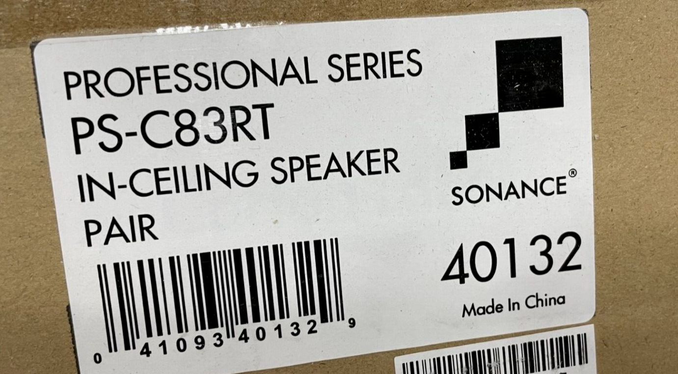 Sonance PS-C83RT 8" In-Ceiling Pro Series 70V/100V/8Ohm Audio Speakers - PAIR