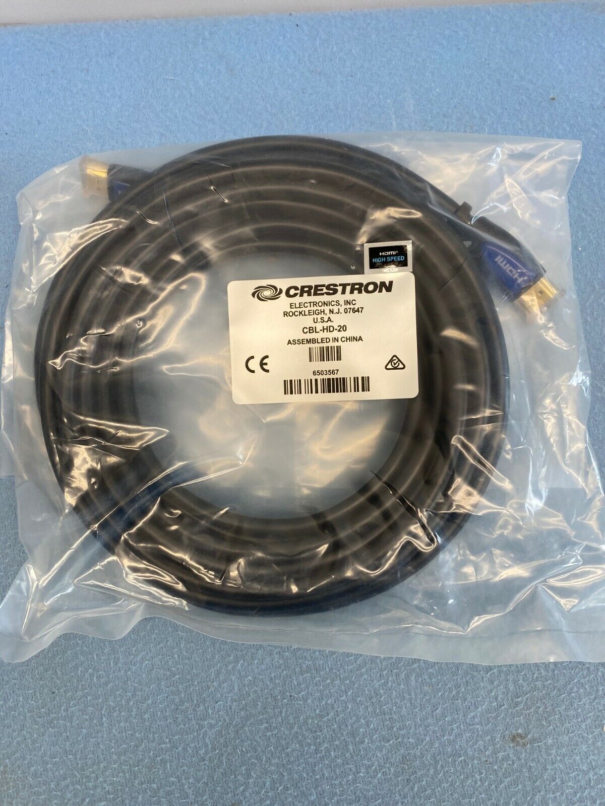 Crestron Cable Lot - CBL-HD-THIN-HS-6, CBL-USB-A-EXT-15, and CBL-HD-20 NEW