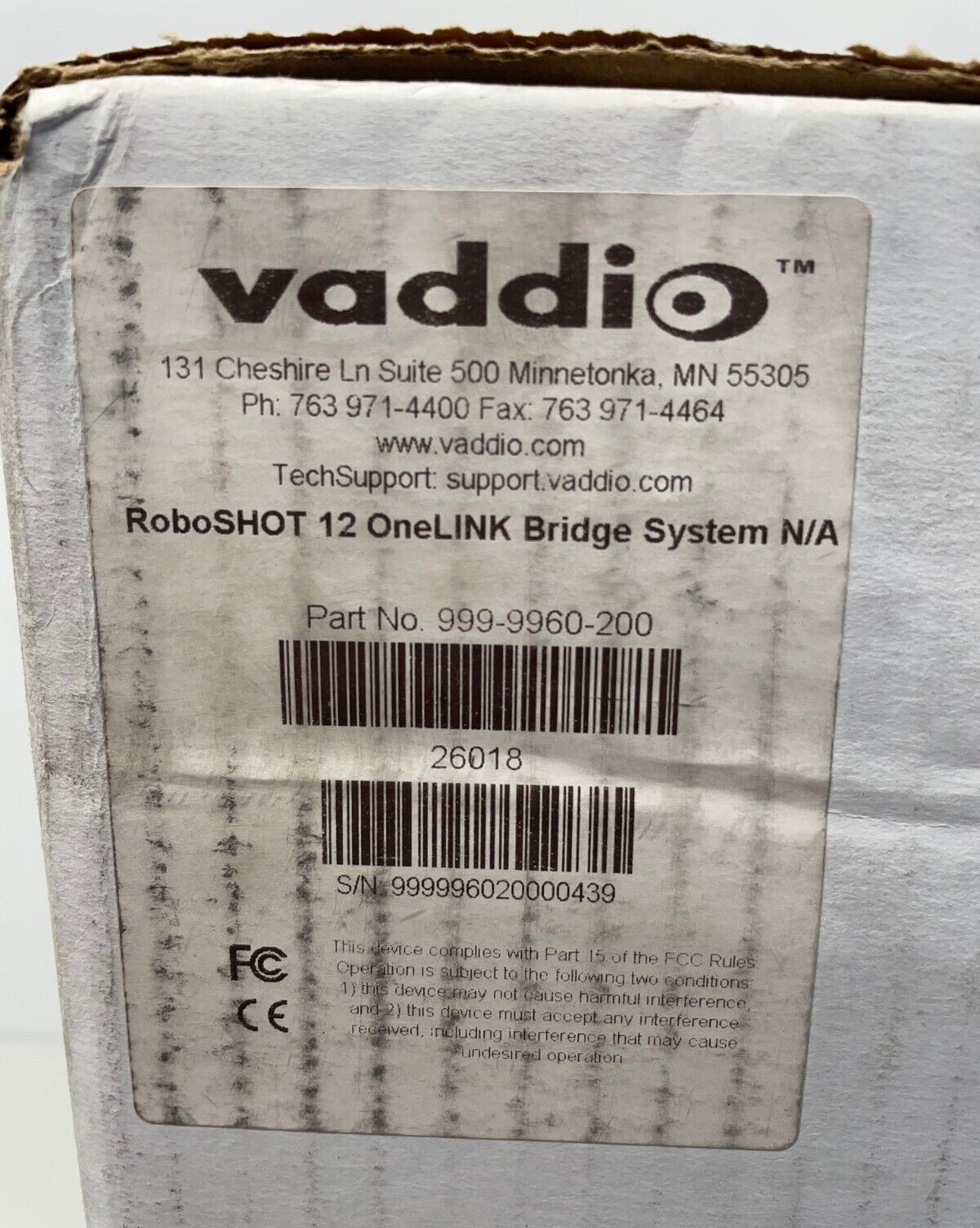 Vaddio 999-9960-200 RoboSHOT 12 HDBT OneLINK Bridge System NEW