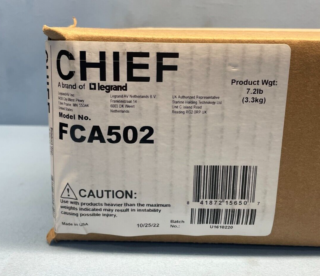 Chief FCA502 FUSION 8" Upper Video Conferencing (VC) Shelf NEW