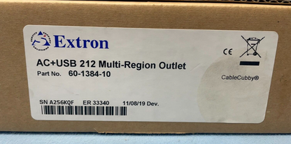 Extron 60-1384-01 Multi-Region (1) AC & (2) USB Outlets Power Module