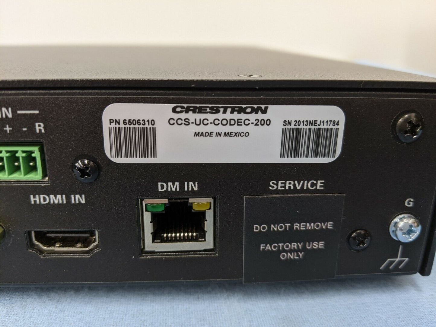 Crestron CCS-UC-CODEC-200 6506310 RL2 HD Collaboration System Codec w Power