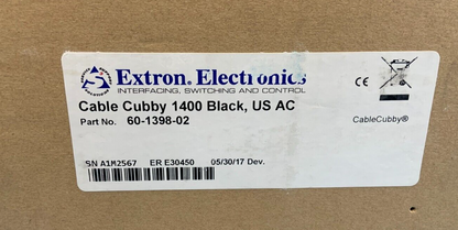 Extron Cable Cubby 1400 Series/2 Cable Access Enclosure, Black | 60-1398-02