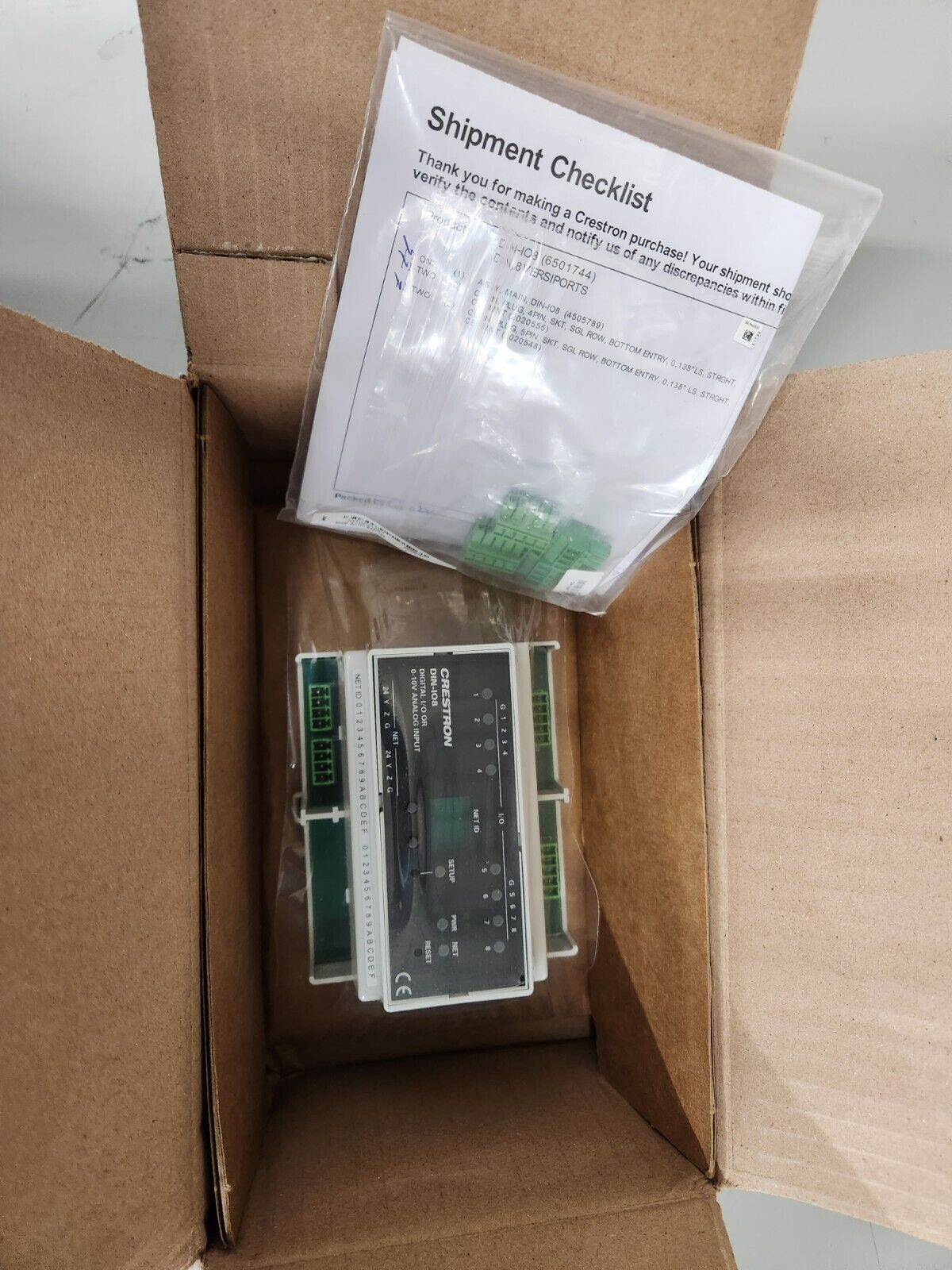 Crestron DIN-IO8  DIN Rail Versiport Module 6501744 Open Box