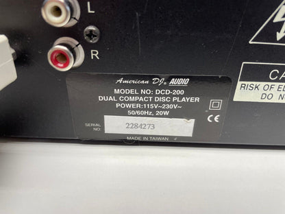 American DJ DCD-200 Dual CD Player Proformer Series AND Remote Control Unit