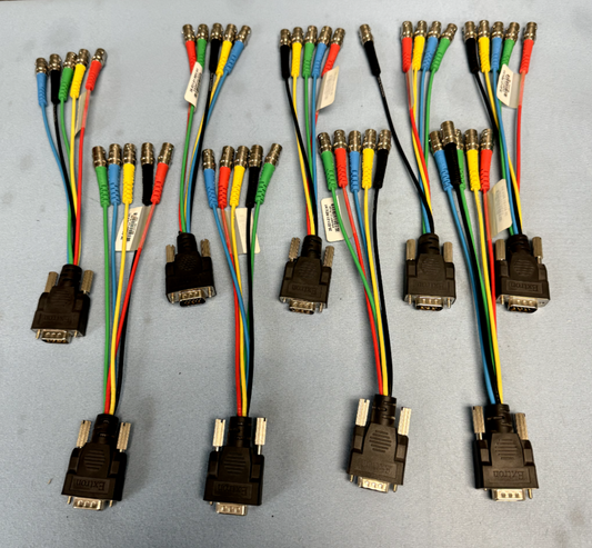 Extron SYM BNCF 15-pin 6" HD Male to BNC Female Mini Cables Lot of 9 26-531-01