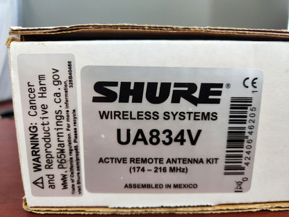 Shure UA834V VHF In-Line Antenna Amplifier for Remote Mounting 174-216MHz
