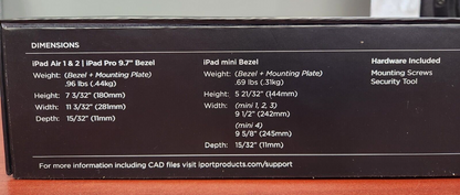 iPort Surface Mount Bezel for iPad 9.7-inch (6th gen)/(5th gen) Black NEW