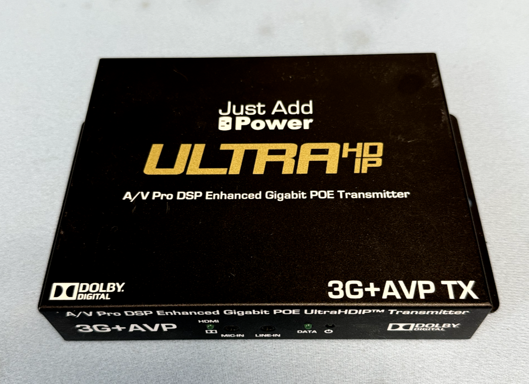 Just Add Power 3G+ AVP RX UltraHDIP A/V Pro DSP Enhanced Gigabit POE Transmitter