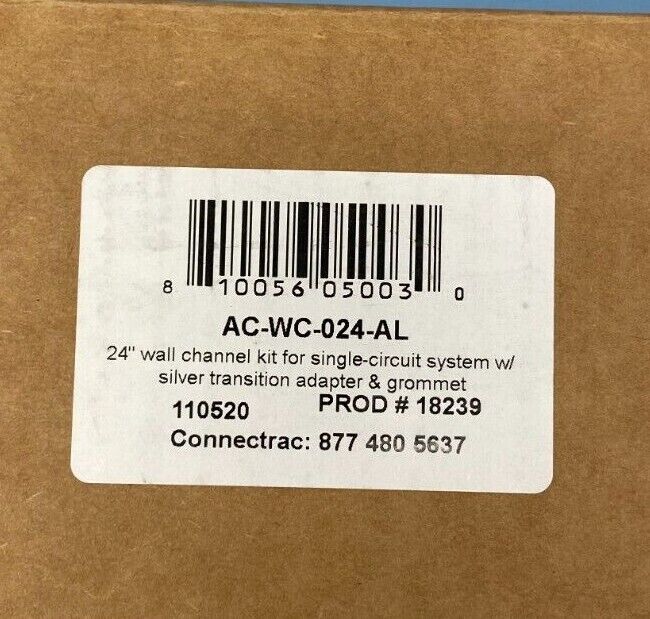Connectrac AC-WC-024-AL 24" Wall Channel Kit for Single Circuit Systems