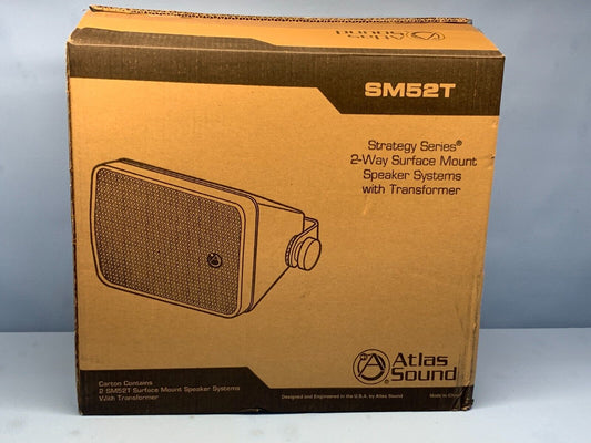 Atlas Sound SM52T-B 5.25-inch 2-way 30W 70.7V/100V All Weather Speaker Pair