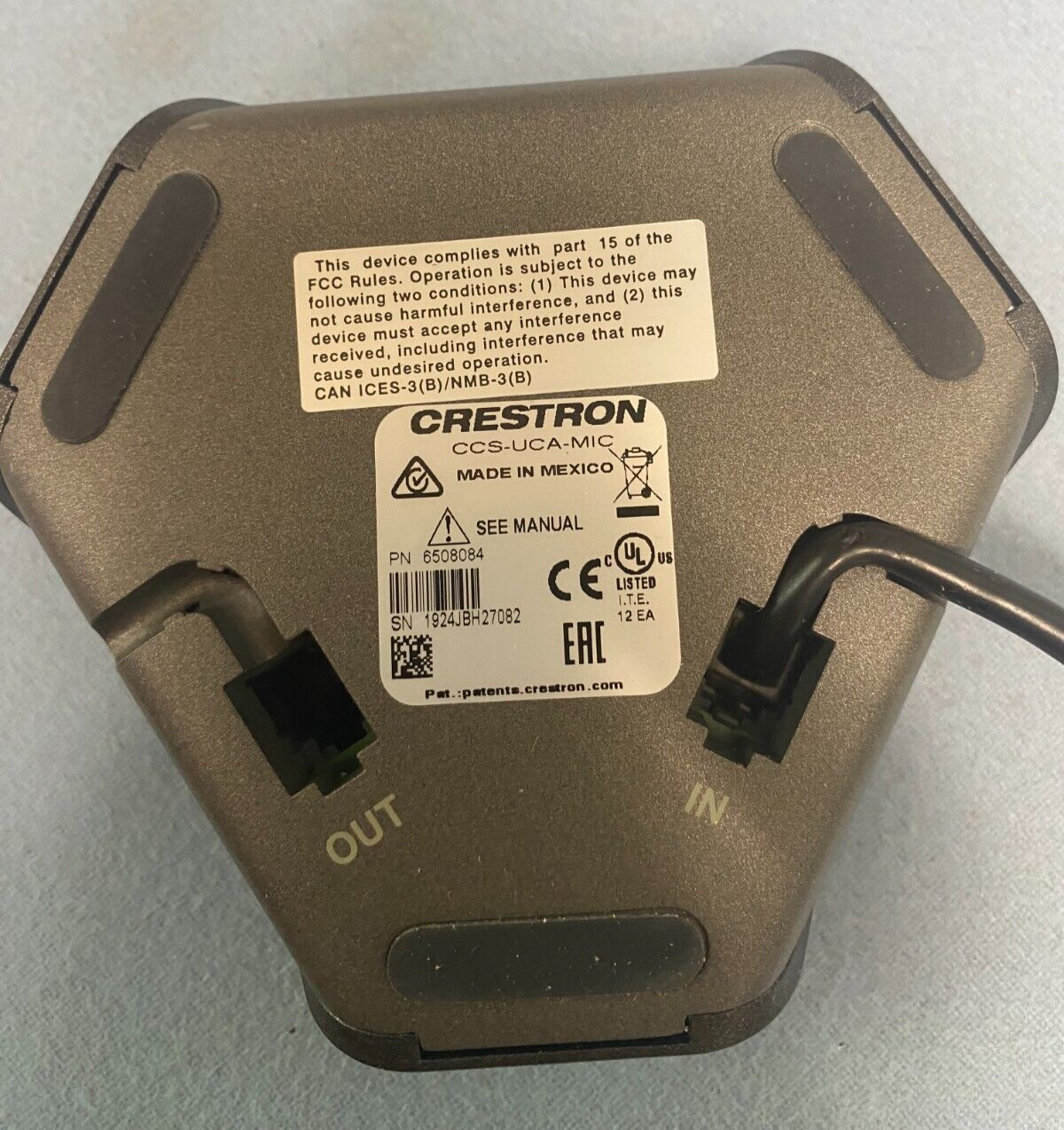 Crestron CCS-UCA-MIC Microphone Pod for Crestron Flex Tabletop System 6508084