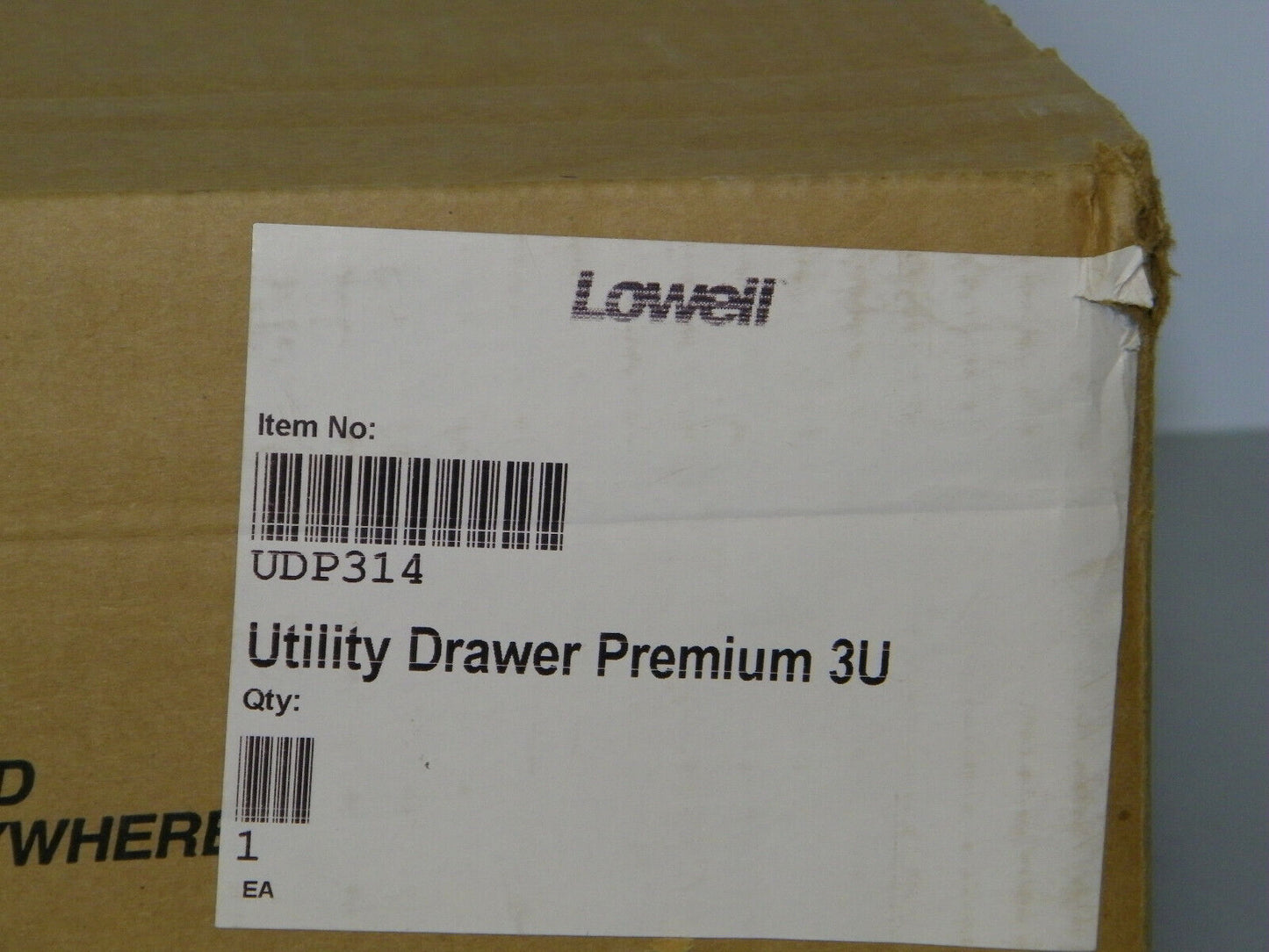 Lowell UDP314 / 3U 14.5"Deep 19" Rack Utility Drawer with Slam Latch
