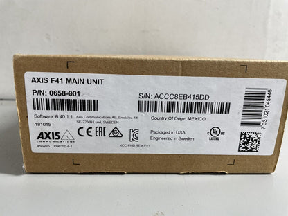 Axis F41 Main Unit / Rugged Design with WDR and HDTV 1080p Surveillance