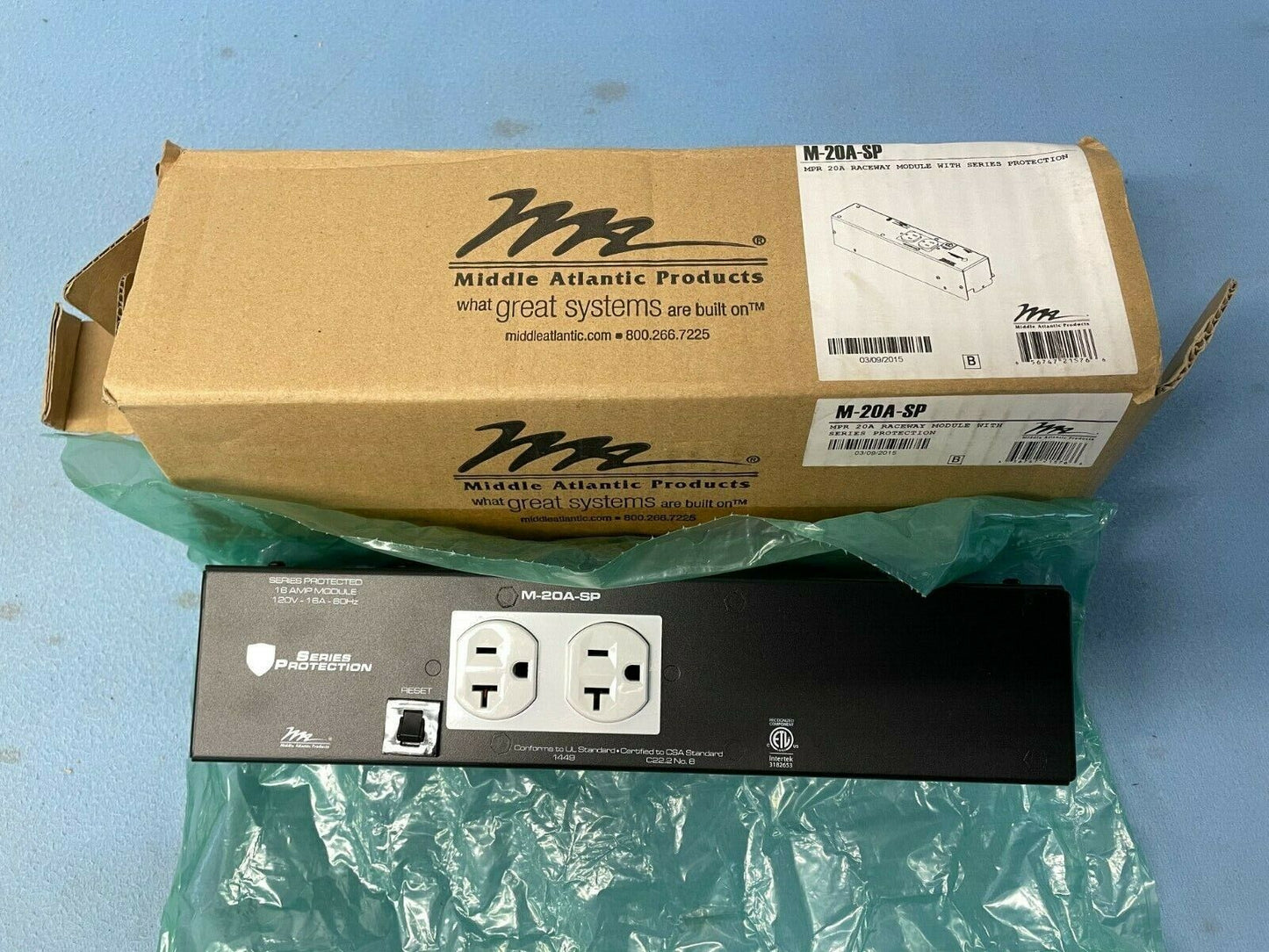 Middle Atlantic M-20A-SP MPR 20A Raceway Module with Series Protection