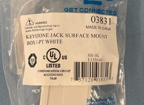 Keystone Jack Surface Mount Box 1-Port Lot of 50