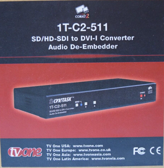 TVone 1T-C2-511 SD/HD-SDI to DVI-I Converter  Audio De-Embedder