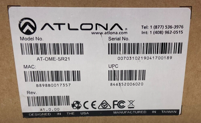 Atlona Technologies AT-OME-SR21 Omega Soft Video Conferencing HDBaseT Receiver