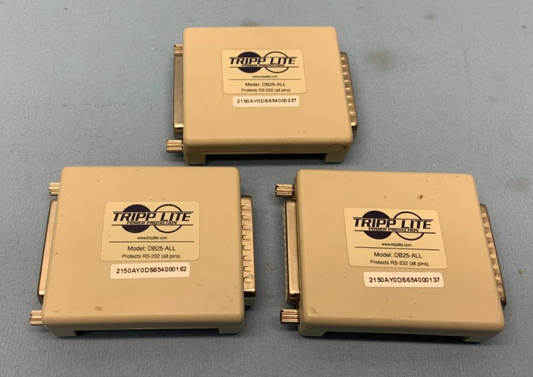 Tripp Lite DB25-ALL Datashield Serial In-Line Network Surge Suppressors Lot of 3