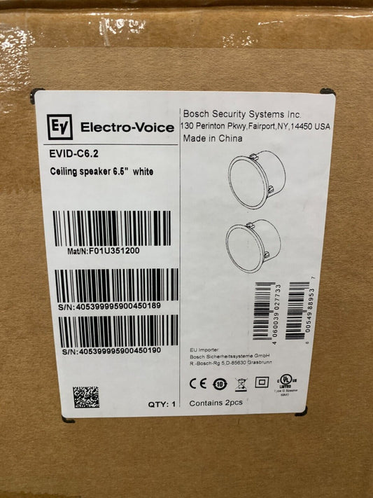 Electro-Voice C6.2 - 6" Coaxial Ceiling Mount Speaker Pair w/Transformer
