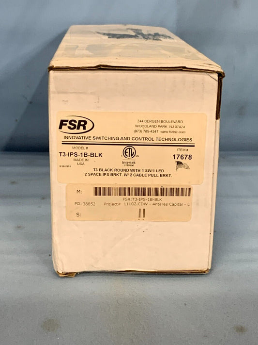 FSR T3-IPS-1B / 2-Space Table Box w/ 2-Cable Pull-Through Brackets, Button & LED