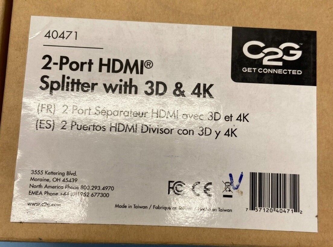 C2G 40471 2-Port HDMI Splitter with 3D and 4K