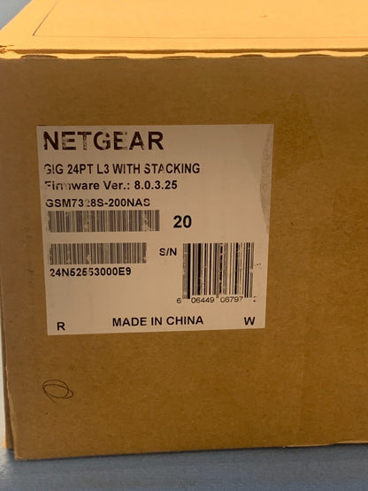 Netgear ProSafe GSM7328S-200NAS 24-PORT Stackable Gigabit L3 Managed Switch