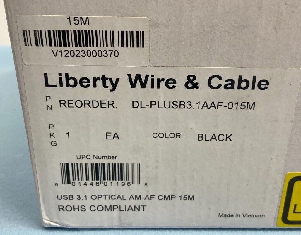 Liberty DL-PLUSB3.1AAF-015M | 49.2" DigitaLinx USB Active Optical Plenum Cable