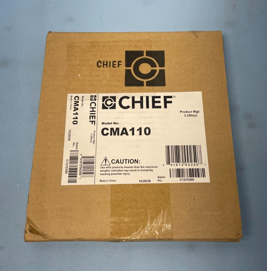 Chief CMA110 8 x 8" Ceiling Plate with 1.5" NPT Fitting (Black)