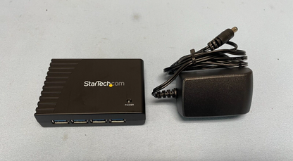 StarTech ST4300USB3 4-Port SuperSpeed USB 3.0 Hub - Black With Power Supply