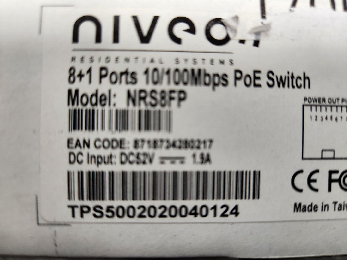 Niveo NRS8FP 8+1 * 10/100 FE Port Switch with 8p PoE (96W) NEW