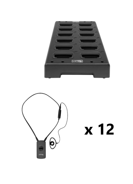 Listen Technologies Intelligent Charger & 12 DSP Assistive Listening Receivers