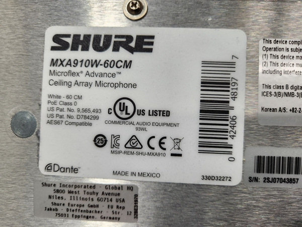 SHURE MXA910W-60CM - 24