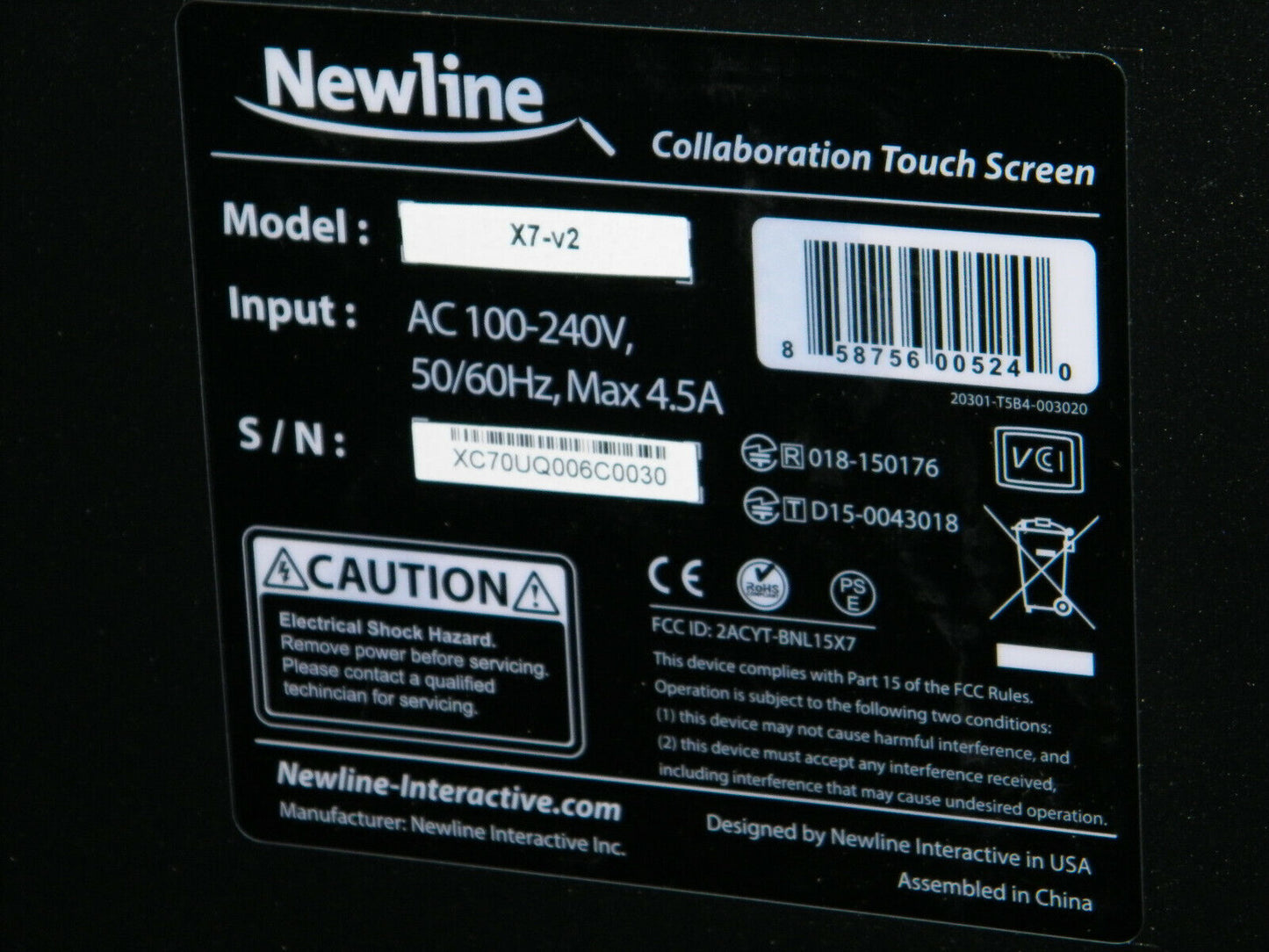 Newline Trutouch X7 / 70" Collaboration Series Interactive Touchscreen Display