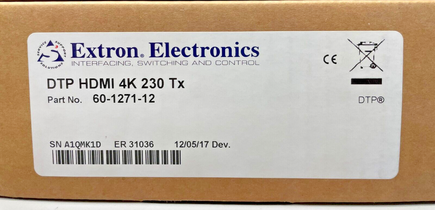 Extron 60-1271-12 DTP HDMI 4K 230 TX Transmitter 230 feet HDMI Signal NEW