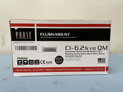 Phase Technology CI-6.2S VIII QM Round Flush Mount In-Ceiling Pro Audio Speaker