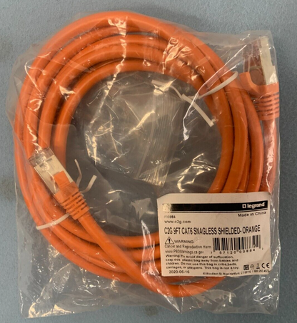 C2G 9ft Orange Cat6 Shielded (STP) Ethernet Network Patch Cable | 00884 Lot of 4