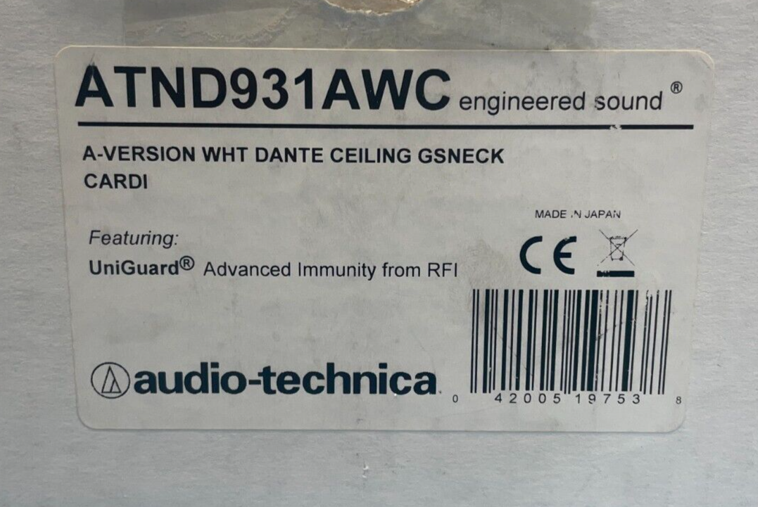 Audio-Technica ATND931a Mini Cardioid Condenser 6" Gooseneck Microphone w/Plate
