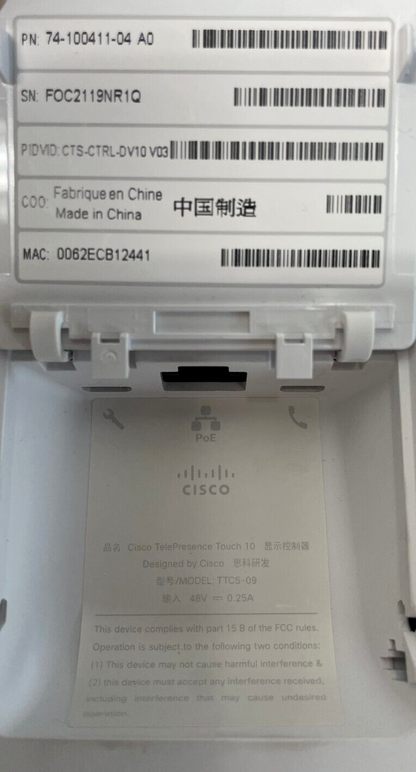 Cisco CS-KITPLUS-K9 Webex Room Kit Plus with TelePresence Touch 10 74-100411-04