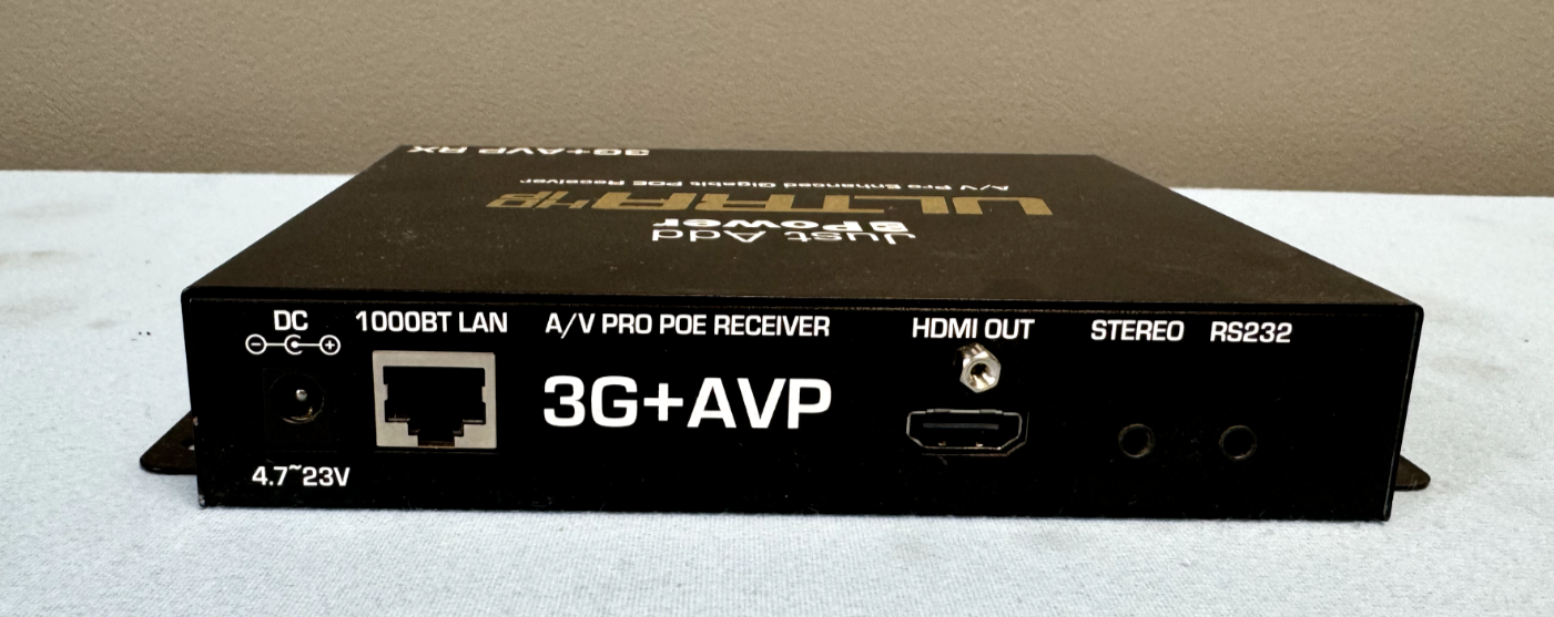 Just Add Power 3G+ AVP RX UltraHDIP A/V Pro Enhanced Gigabit POE Receiver