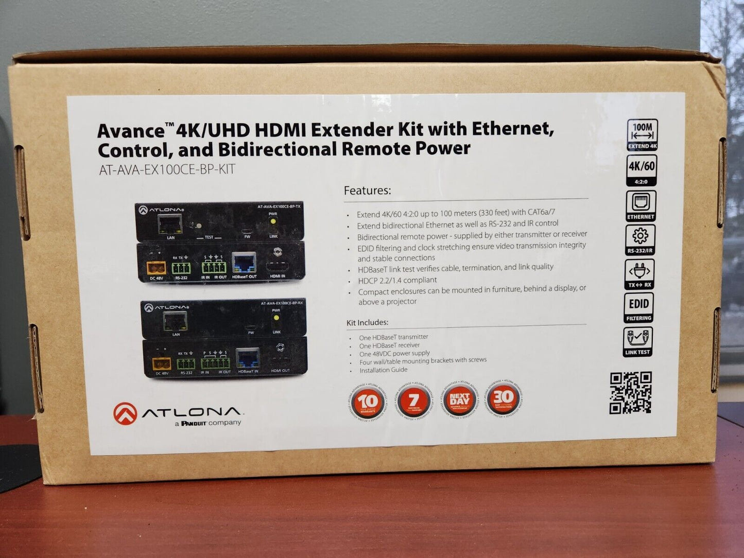 Atlona Avance AT-AVA-EX100CE-BP-KIT 4K UHD HDMI Extender Kit  Ethernet Control